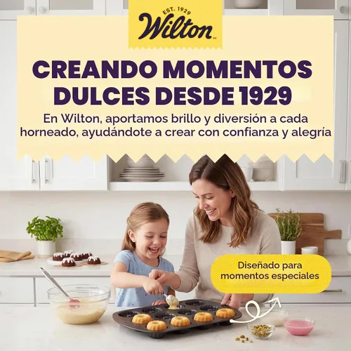 Vista 10 de Wilton Mini bandeja de tubo acanalada antiadherente dorada, hecha sin PFAS