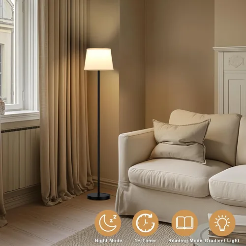 Vista 7 de Raexpectis Lámparas de pie para sala de estar, lámpara de pie de 3 temperaturas de color con pantalla blanca, lámpara de pie moderna con bombillas