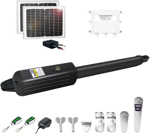 Vista 10 de TOPENS A8S - Abridor de puerta solar automático para puerta batiente individual resistente de hasta 18 pies, operador de puerta batiente simple