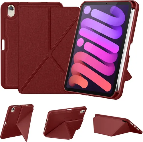 Vista 8 de DTTO Funda para iPad mini 7 (A17 Pro) 2024 / iPad mini 6 2021 de 8.3 pulgadas con soporte para lápiz, cubierta magnética de pie multiángulo