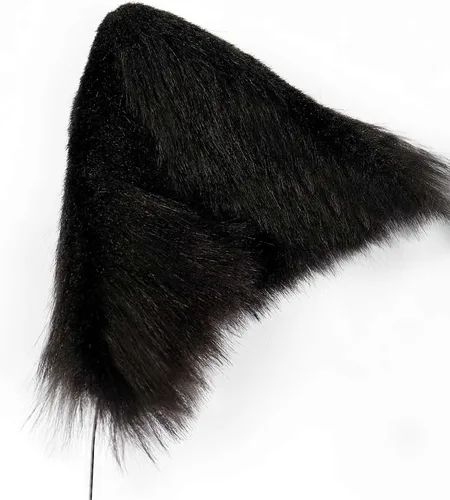 Vista 4 de Dolmtop Diadema hecha a mano con orejas de perro de gato, zorro, lobo, accesorios de disfraz para Halloween y Navidad