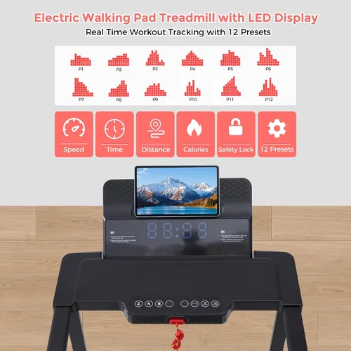 Vista 7 de Walking Pad with Handle Bar and Incline, 3.0HP Electric Portable Small Treadmills with Incline for Home Small Spaces, 0.6-7.6MPH Compact Walking
