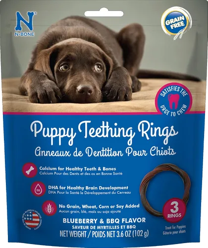 Vista 18 de N-Bone Anillos de dentición para cachorros, sabor a mantequilla de maní, masticables naturales para la dentición y golosinas para masticar, ayuda a