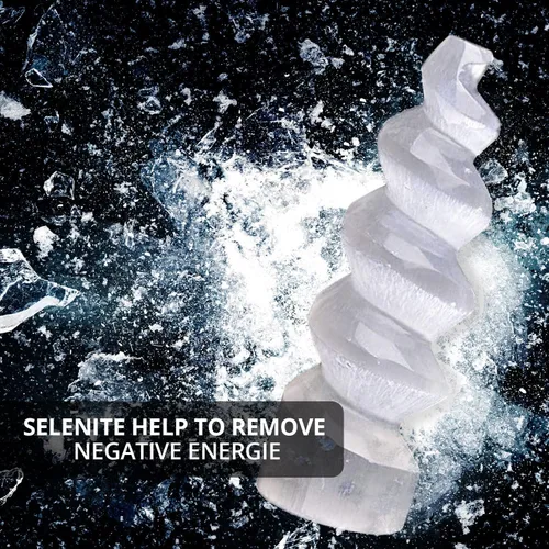 Vista 3 de Himalayan Glow Selenita espiral de cristal WBM