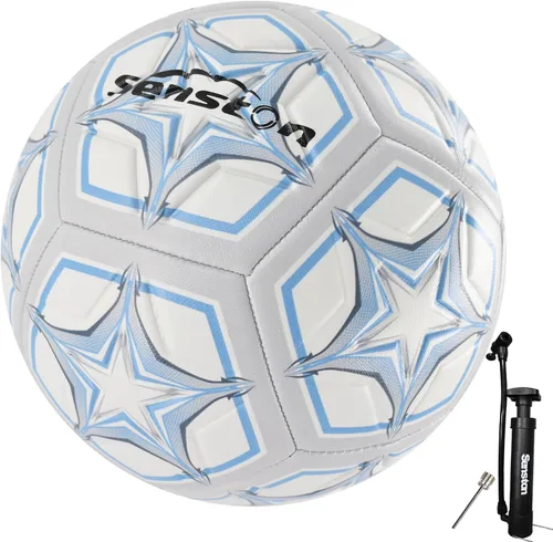 Vista 12 de Senston Balón de fútbol tamaño 4 y 5 con bomba de aire y agujas, fútbol de entrenamiento de PVC duradero con bobinado de nailon grueso y vejiga