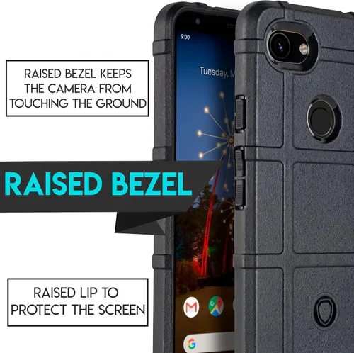 Vista 3 de Funda de goma resistente para OnePlus Seven Pro+Temper Glass grueso sólido resistente funda protectora para OnePlus 7 Pro (negro)