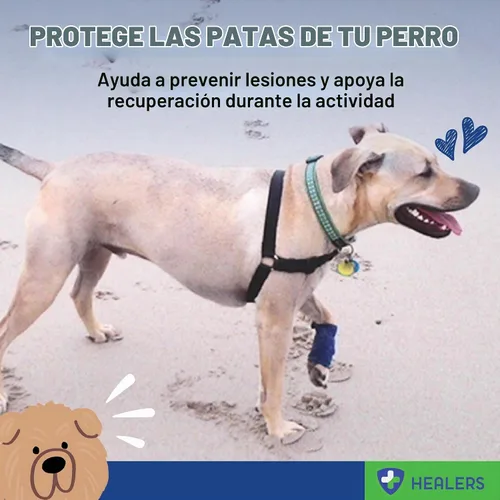 Vista 2 de Healers PetCare - Vendajes ajustables para perros con insertos de gasa, envoltura elástica transpirable para cuidado de heridas y apoyo articular