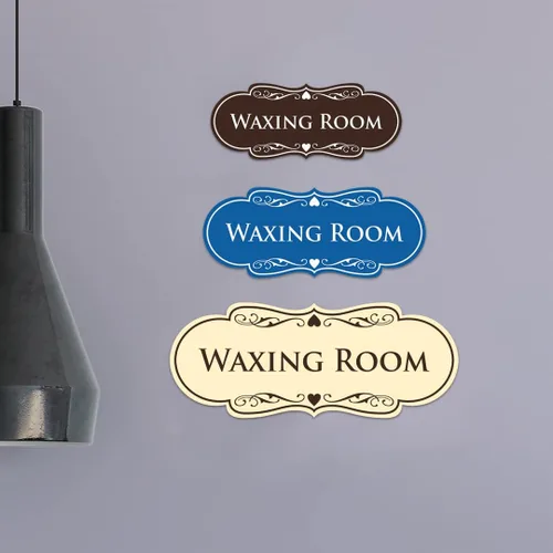 Vista 2 de Designer Waxing Room Sign (negro) - Pequeño 1 paquete