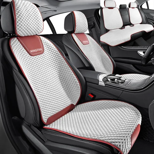 Vista 14 de Fundas de asiento de automóvil para Ford Mustang Mach-E, cojines de asiento transpirables, cómodos protectores de asiento delanteros y traseros de 5