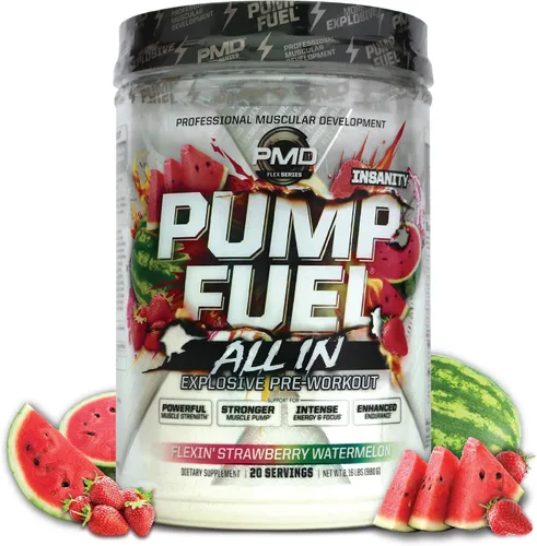 Vista 21 de PMD Sports Pump Fuel All in Insanity, Polvo Pre-Entreno Definitivo y Bomba Muscular, Energía de Máxima Fuerza, Concentración, Resistencia
