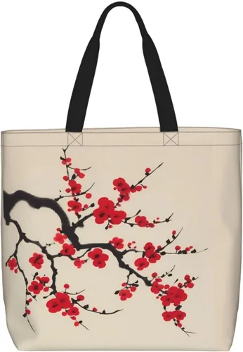 Vista 15 de Bolsa de mano de girasoles negros para mujer, bolsas reutilizables para compras de comestibles con cremallera, bolsa de hombro casual Hojas de otoño
