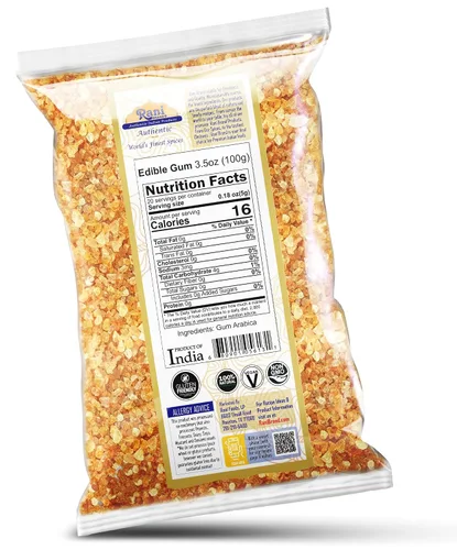 Vista 3 de Rani - Goma de mascar comestible entera (goma arábica) 3.5 onzas (3.53 oz) ~ Todo natural, sin sal Vegano Sin colores Apto para gluten Sin