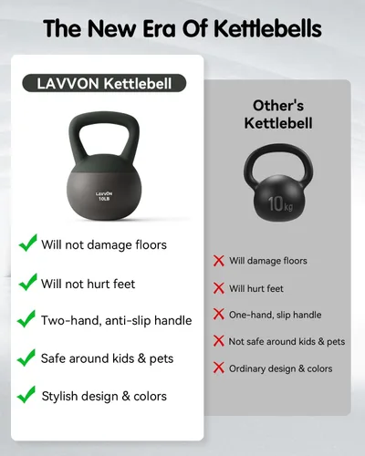 Vista 3 de Soft Kettlebell - Cushioned Impact-Resistant Base and Anti-Slip, Kettle bell Anti-Slip Grip Weight for Home Workouts, Safe Strength Training
