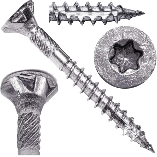 Vista 138 de 8 x 1 revestimiento exterior recubierto de bronce, tornillo de madera multiusos compatible con ACQ, cabeza plana Torx/Star Drive de 1 libra, 288