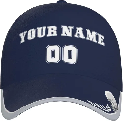 Vista 2 de Gorra de fútbol personalizada, ajustable, número de nombre personalizado, para fanáticos del fútbol, regalos para hombres, mujeres y jóvenes