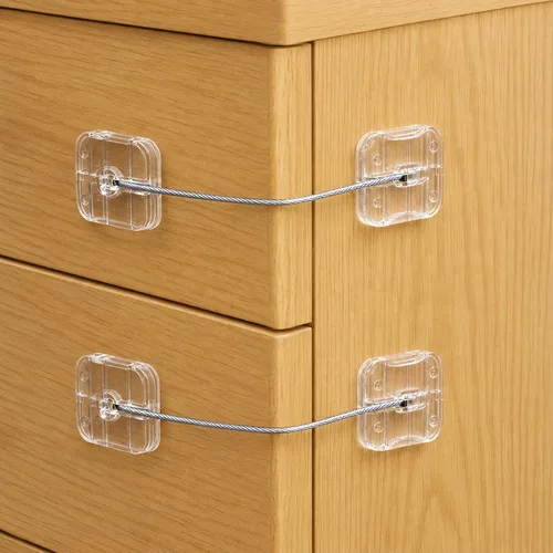 Vista 8 de 4 Child Safety Fridge Lock, Childproof Lock for Cabinets and Drawers Black