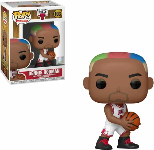 Vista 3 de Dennis Rodman Pop #103 Figura de vinilo de baloncesto (incluye funda protectora de plástico compatible con Ecotek Pop Box)