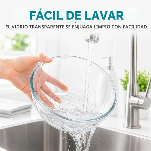 Vista 7 de Luvan Juego de cuencos de vidrio para mezclar con tapas (4.5 cuartos de galón, 2.7 cuartos de galón, 1.1 cuartos de galón), cuencos de vidrio Azul