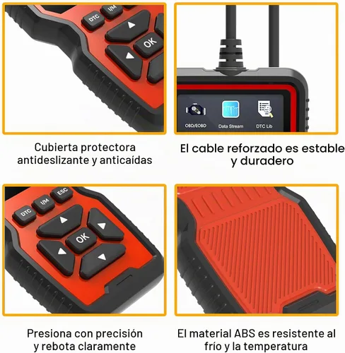Vista 7 de Herramienta de diagnóstico del escáner OBD2 del coche, lector de código de luz del motor de verificación del vehículo con restablecimiento, datos