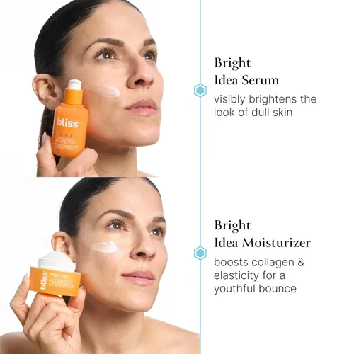 Vista 2 de Bliss Vitamina C Brighten Up Hidratante + Dúo de Suero - Iluminador e Hidratante - Humedad durante todo el día, uso diario - Limpio - Vegano y libre