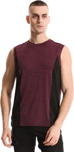 Vista 2 de AMVELOP Paquete de 4 camisetas sin mangas de entrenamiento para hombre, ajuste seco, gimnasio, entrenamiento, deportes, fitness, culturismo