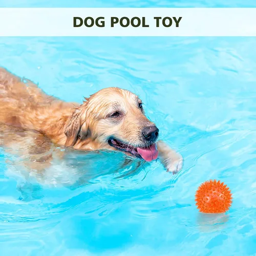Vista 2 de petizer Paquete de 3 bolas chirriantes de juguete para perros de 2.5 pulgadas, bolas flotantes para perros, bolas de agua para perros, juguetes