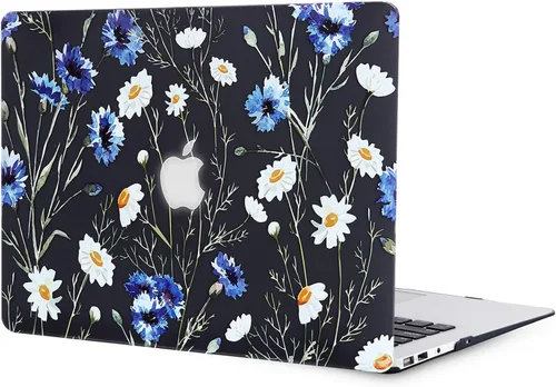 Vista 5 de Funda para MacBook Air de 13 pulgadas (modelo: A1466 y A1369, versión 2010-2017), efecto 3D, cubierta dura transparente negra mate y cubierta