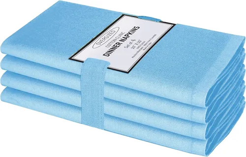 Vista 17 de Cotton Clinic Servilletas de tela 100% algodón extra grandes de 20 x 20 pulgadas, juego de 4 servilletas de mesa suaves y duraderas reutilizables