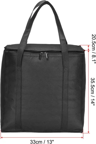 Vista 2 de PATIKIL Bolsa de comestibles reutilizable aislada, bolsa térmica aislada para entrega de alimentos con cremallera plegable para transporte frío