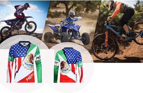 Vista 4 de MENUTT Camiseta de ciclismo de montaña para hombre manga larga MTB Off-Road México para descenso y motocross