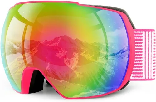 Vista 15 de OULAIQI Gafas de esquí de nieve, protección OTG UV400, anti niebla, esquí, patinaje, snowboard, gafas de snowboard para hombres, mujeres y jóvenes