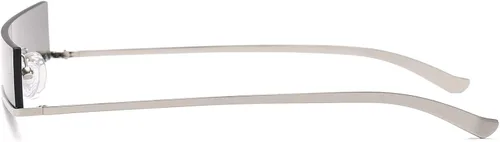 Vista 4 de Armear Trendy Tiny Semi Rimless Rectángulo Gafas de sol Pequeñas Rectangular Tinted Lens