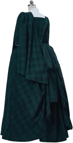 Vista 5 de Outlander - Vestido escocés para mujer, diseño de cuadros y chal