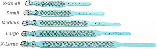 Vista 18 de Collar ajustable de piel sintética con remaches de clavos para gatos, cachorros y perros.