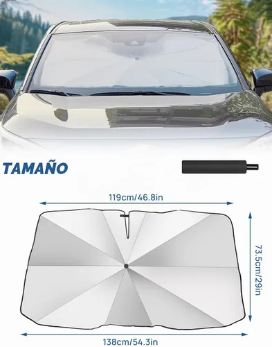 Vista 6 de JOYTUTUS Parasol para parabrisas compatible con Toyota RAV4 2019-2024, cubierta de protección solar interior automotriz, revestimiento de bloqueo UV