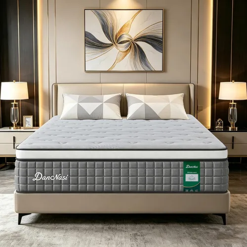 Vista 15 de Twin Mattress, 10 inch Twin Size Mattress Luxury Hybrid with Memory Foam & Pocket Springs for Dual Additional Support and Motion Isolation, Medium