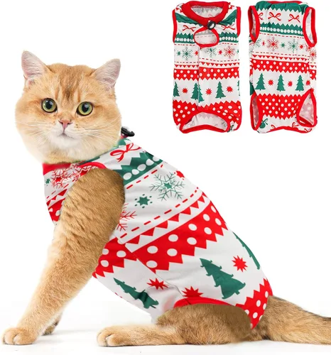 Vista 18 de Avont Traje de recuperación para gatos – Mameluco de gatito para gatos después de la cirugía, traje quirúrgico de esterilización alternativo al cono