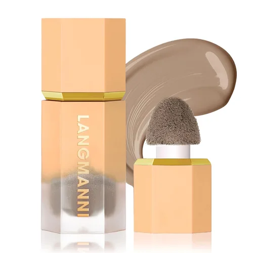 Vista 11 de Maquillaje líquido en barra de contorno, varita de contorno facial crema con aplicador de cojín, contorno bronceador cremoso natural mate de larga