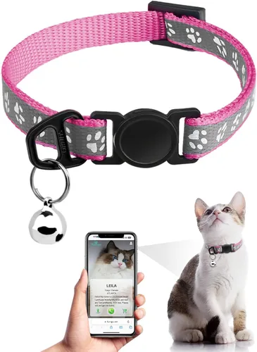 Vista 13 de Collar de Gato con Liberación de Seguridad con Etiqueta de Nombre de Código QR, Collares Reflectantes para Gatitos con Cascabel, Etiqueta
