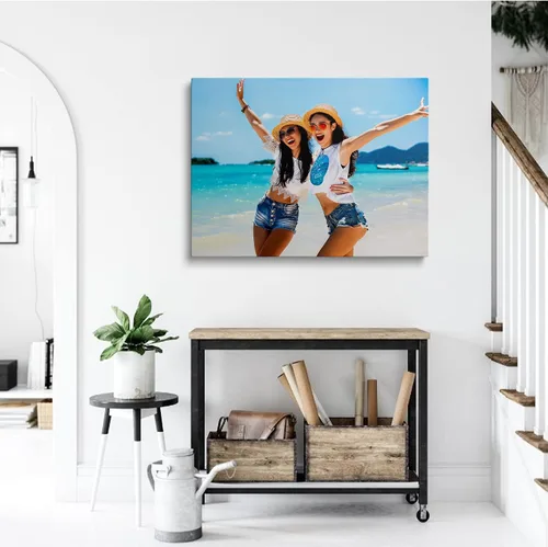 Vista 4 de Chexin Impresiones en lienzo personalizadas con tus fotos, imágenes personalizadas personalizadas para familia, boda, festival, mascota, póster, 8 x