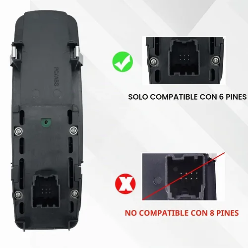 Vista 4 de Interruptor de ventana eléctrica, interruptor de bloqueo de puerta, lado del pasajero, compatible con Dodge Grand Caravan Chrysler Town & Country