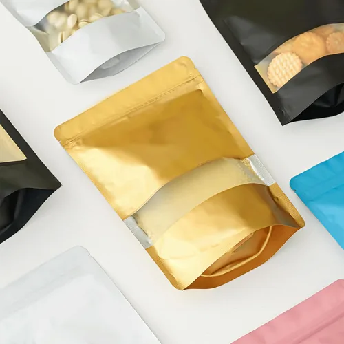 Vista 7 de 100 bolsas a prueba de olores de 4 pulgadas, bolsas resellables con ventana transparente, bolsa de papel de aluminio, bolsas sellables para embalaje