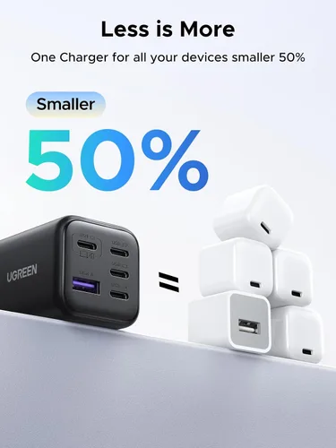 Vista 4 de UGREEN Paquete de cargador USB C de 3 puertos de 45 W y cargador USB C de 5 puertos de 45 W y cargadores de pared rápidos de múltiples puertos
