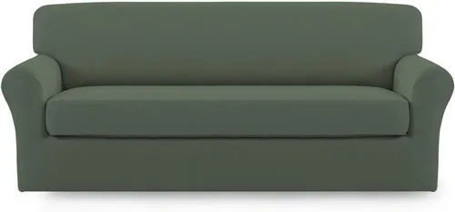 Vista 15 de Easy-Going - Funda elástica de microfibra de 2 piezas para sofá, funda suave de elastano, lavable, parte inferior elástica, protector para muebles