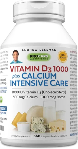 Vista 10 de ANDREW LESSMAN Vitamina D3 1000 Plus Calcio Intensive Care 60 cápsulas - Esencial para la absorción de calcio, apoya la salud ósea, la función