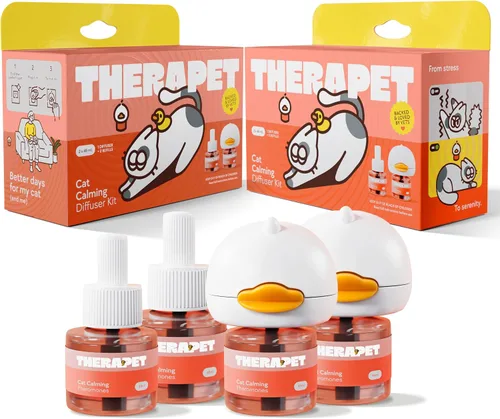 Vista 10 de TherapetMD Difusor calmante para gatos de 60 días - Difusor de feromonas para gatos para estrés, pulverización de orina, lucha contra gatos
