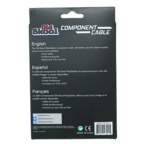 Vista 6 de Old Skool HD - Cable AV compatible con PlayStation 2 y 3 Compatible con PlayStation 3, PS2, PS3, salida HD, cable de audio/video