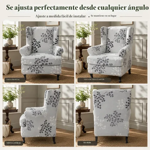 Vista 7 de NILUOH Wingback - Fundas para silla de 2 piezas, fundas para sillón para sala de estar 11