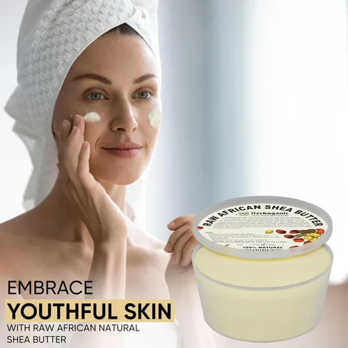 Vista 7 de HERBOGANIC Manteca de karité africana pura cruda orgánica, marfil blanco 100% natural sin refinar Para cuerpo y cabello cuero cabelludo sin OMG