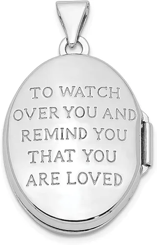 Vista 3 de Collar de cadena con dije ovalado de ángel de la guarda de plata de ley 925 chapado en oro que sostiene fotos, joyería fina para mujeres, regalos